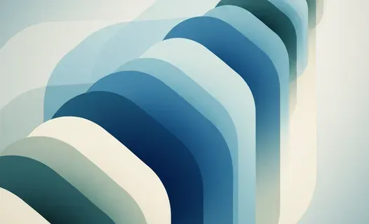 Arcos concêntricos em camadas de azul e osso.
